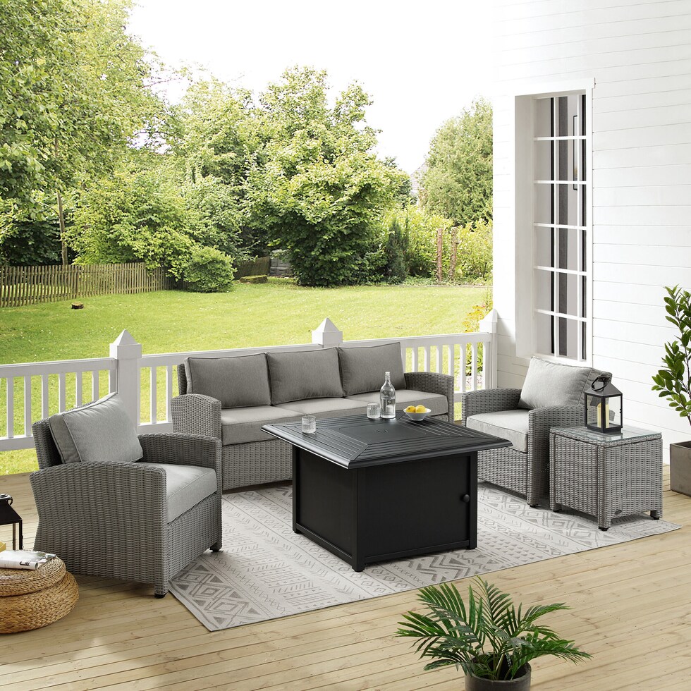 destin gray outdoor loveseat set   