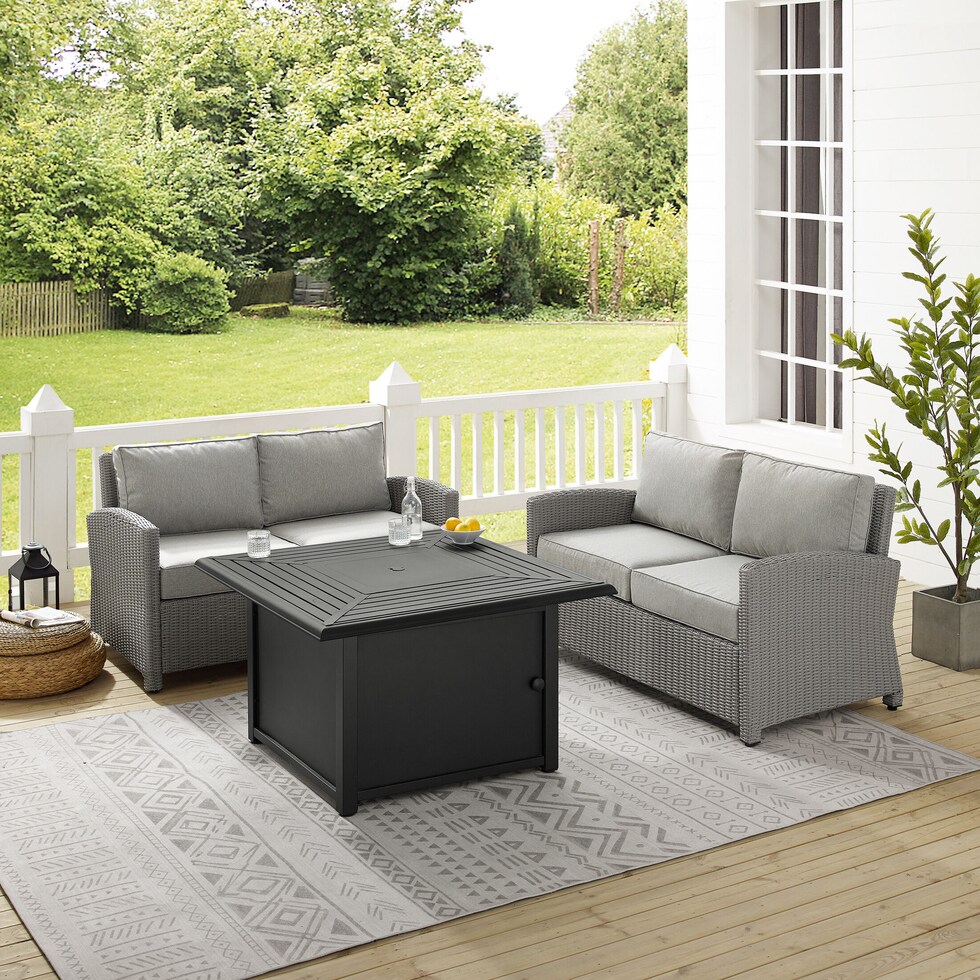 destin gray outdoor loveseat set   
