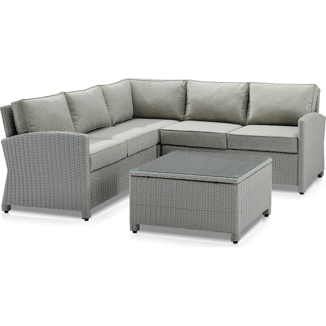 Outdoor Furniture - Destin 3-Piece Outdoor Sectional and Coffee Table Set
