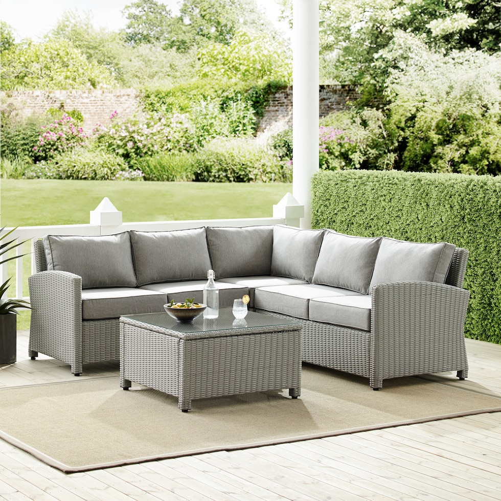 destin gray outdoor sectional set   
