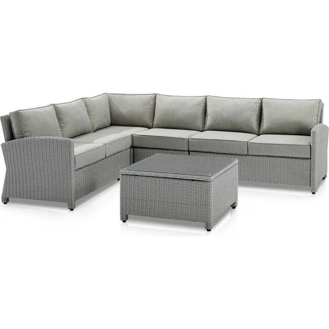 Outdoor Furniture - Destin 4-Piece Outdoor Sectional and Coffee Table Set