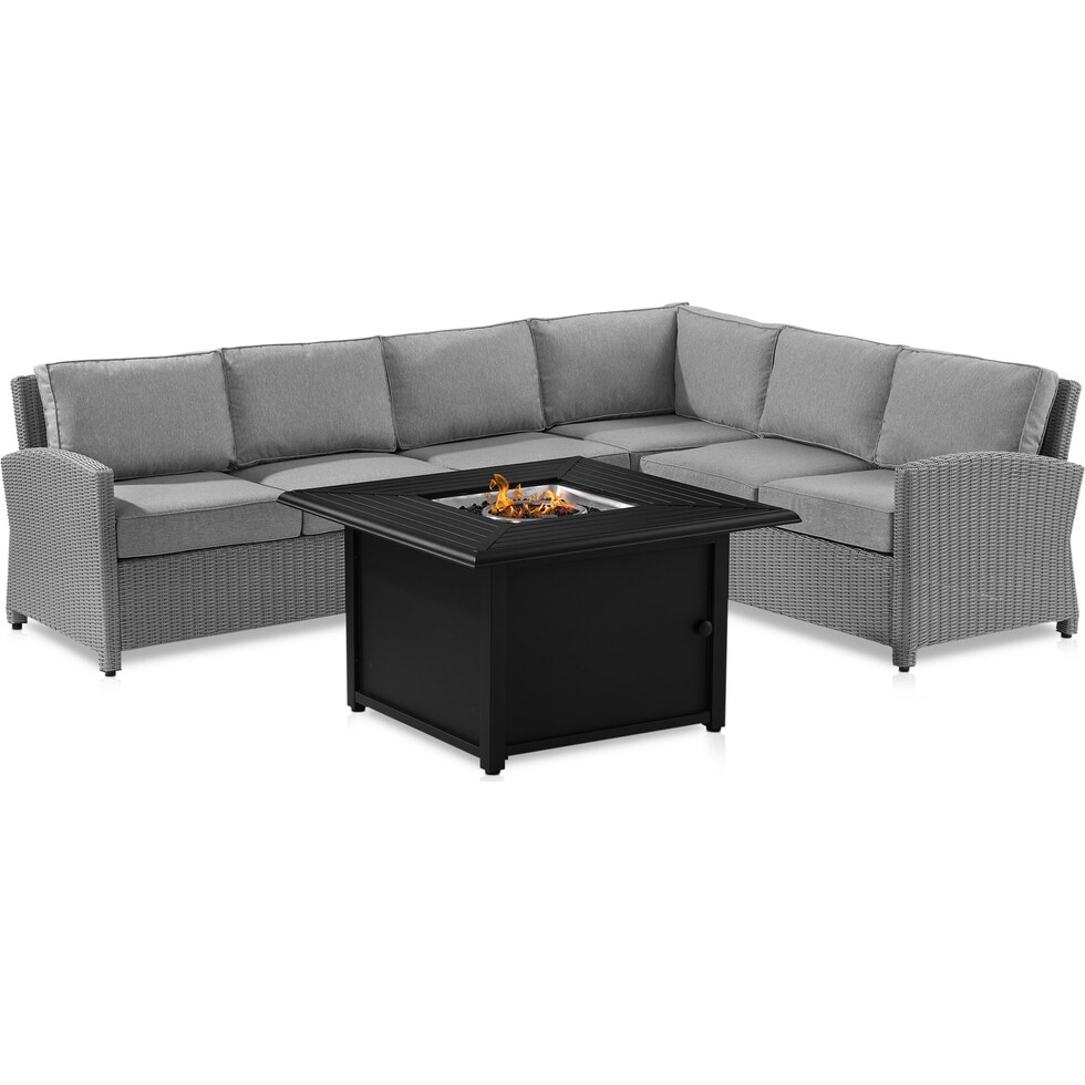 destin gray outdoor sectional set   