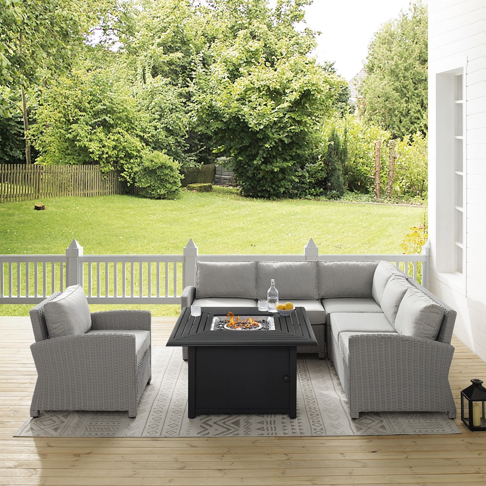 destin gray outdoor sectional set   