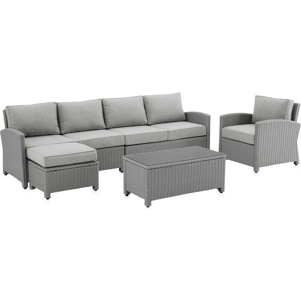 destin gray outdoor sectional set   