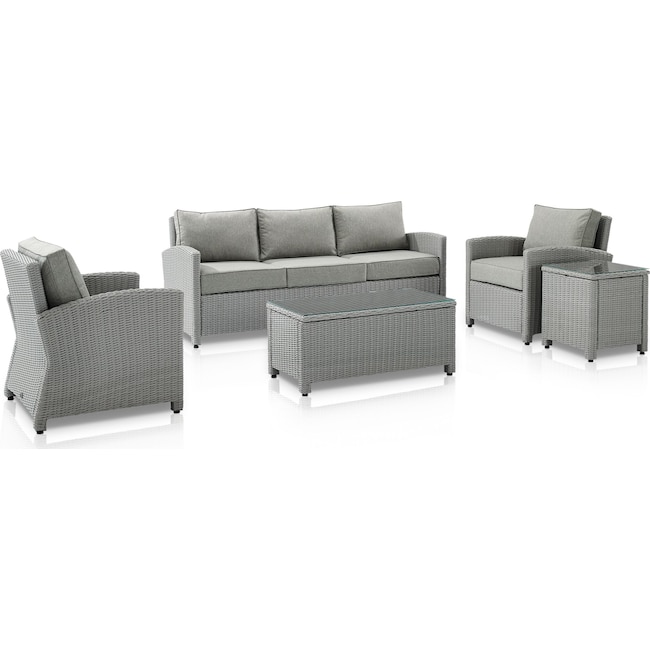 Outdoor Furniture - Destin Outdoor Sofa, 2 Chairs, Coffee Table and End Table Set