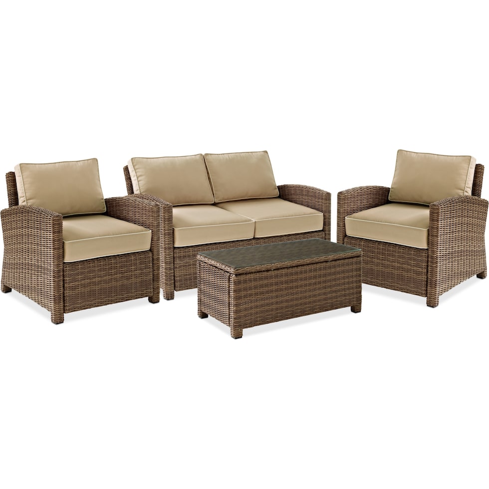 destin light brown outdoor loveseat set   