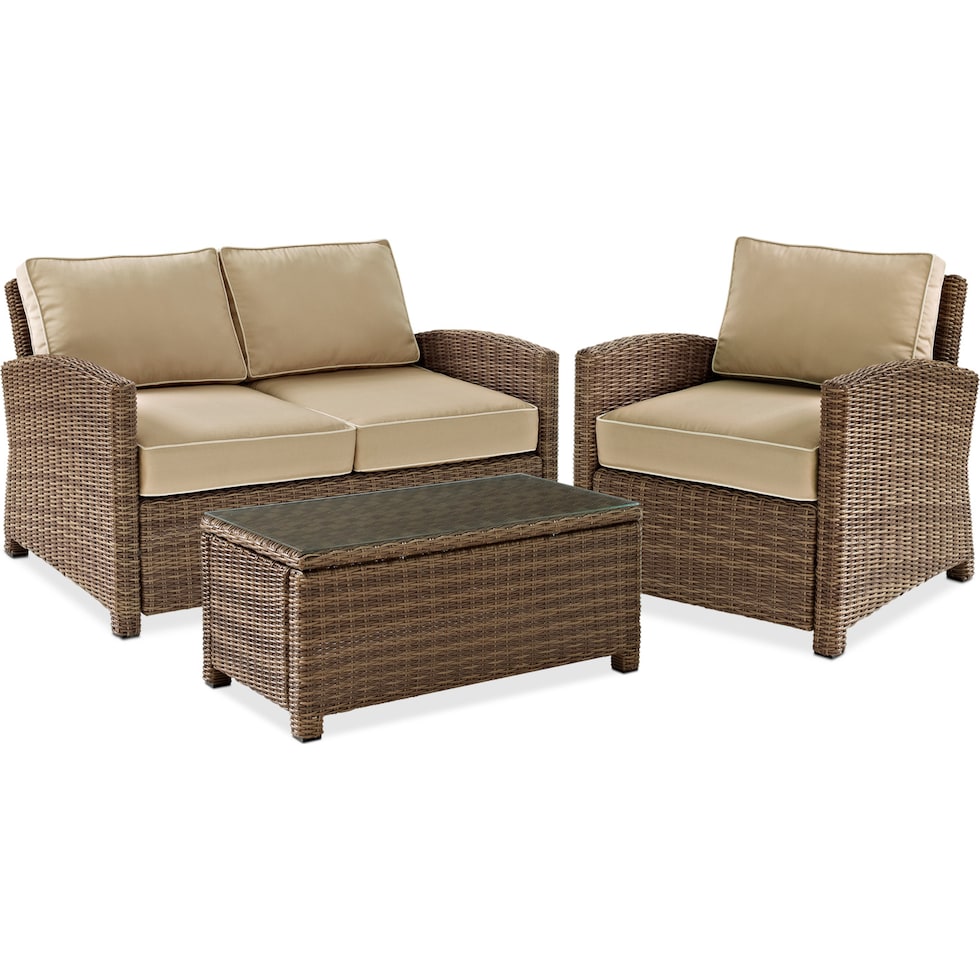 destin light brown outdoor loveseat set   