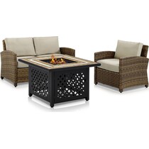 destin light brown outdoor loveseat set   