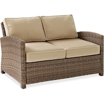 destin light brown outdoor loveseat set   