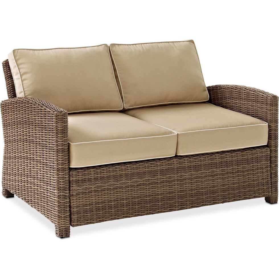 destin light brown outdoor loveseat set   