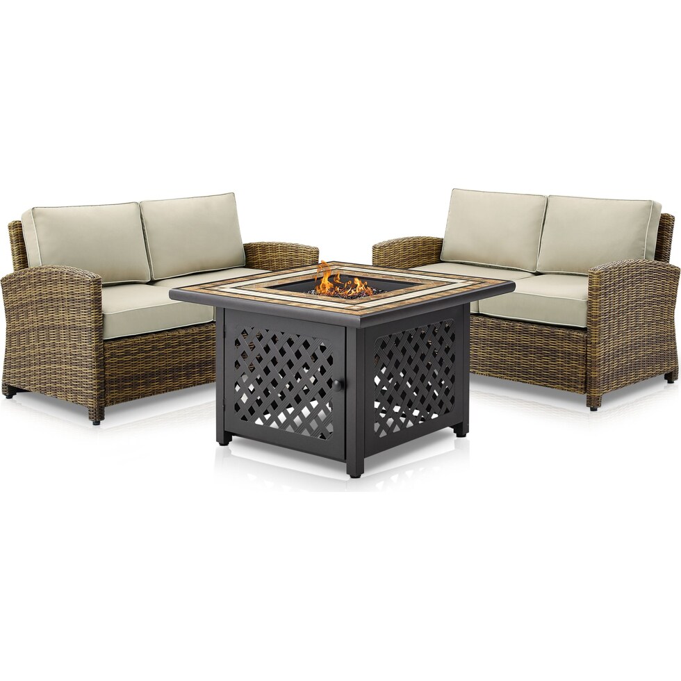 destin light brown outdoor loveseat set   