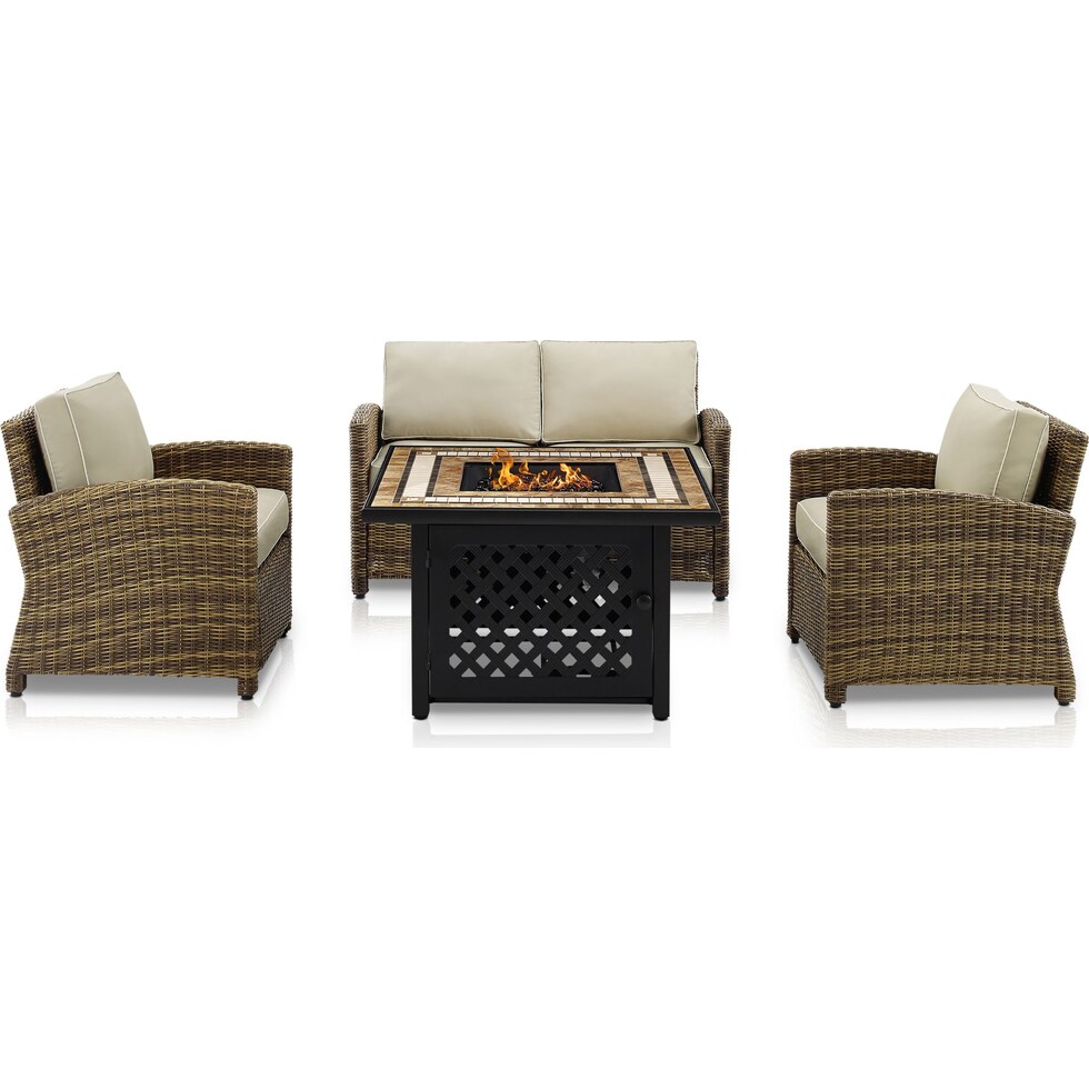 destin light brown outdoor loveseat set   