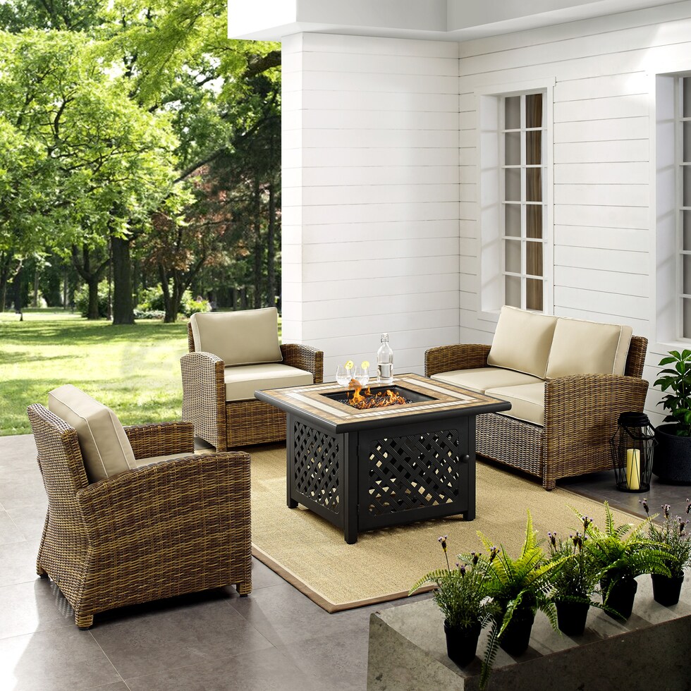 destin light brown outdoor loveseat set   