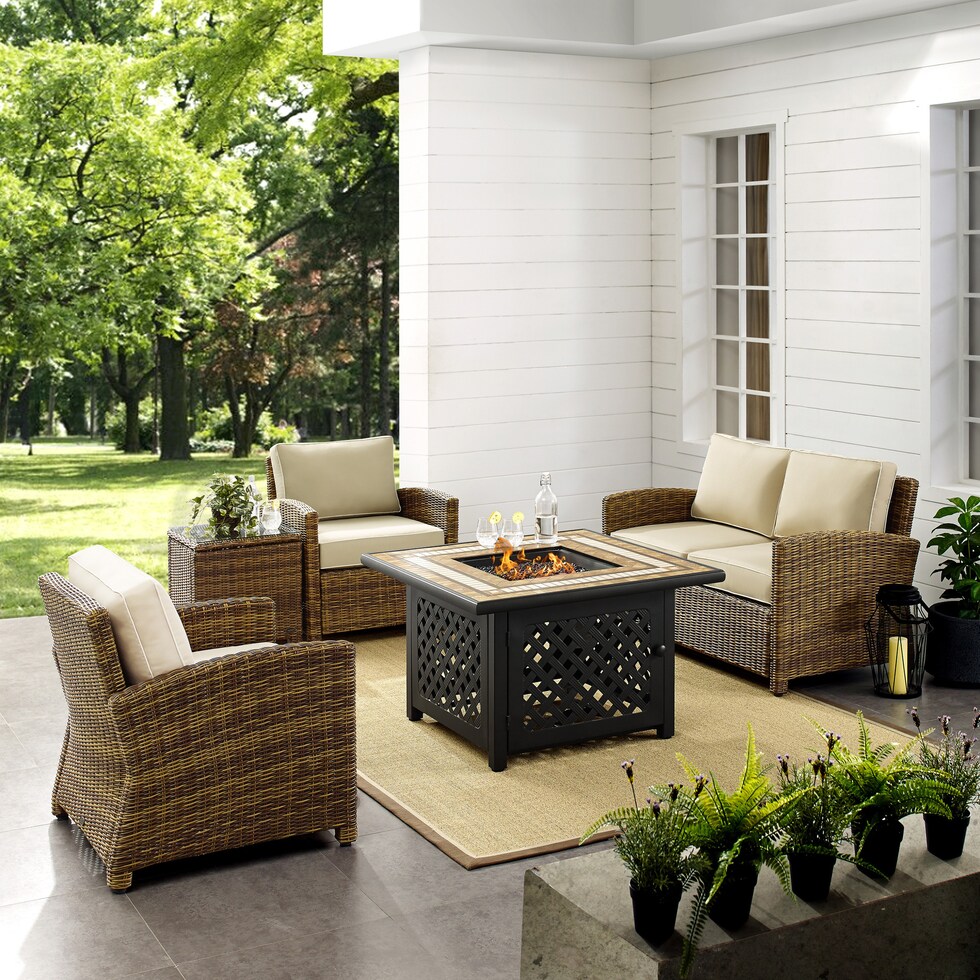 destin light brown outdoor loveseat set   