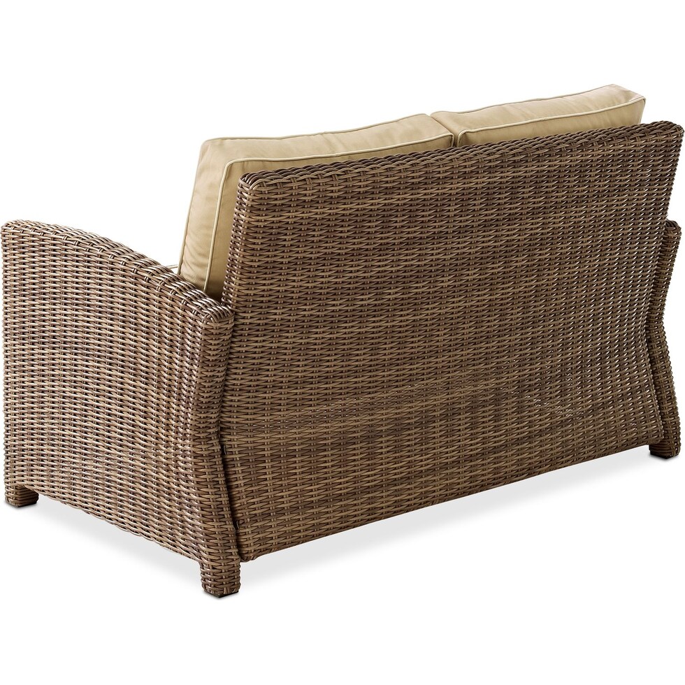 destin light brown outdoor loveseat   