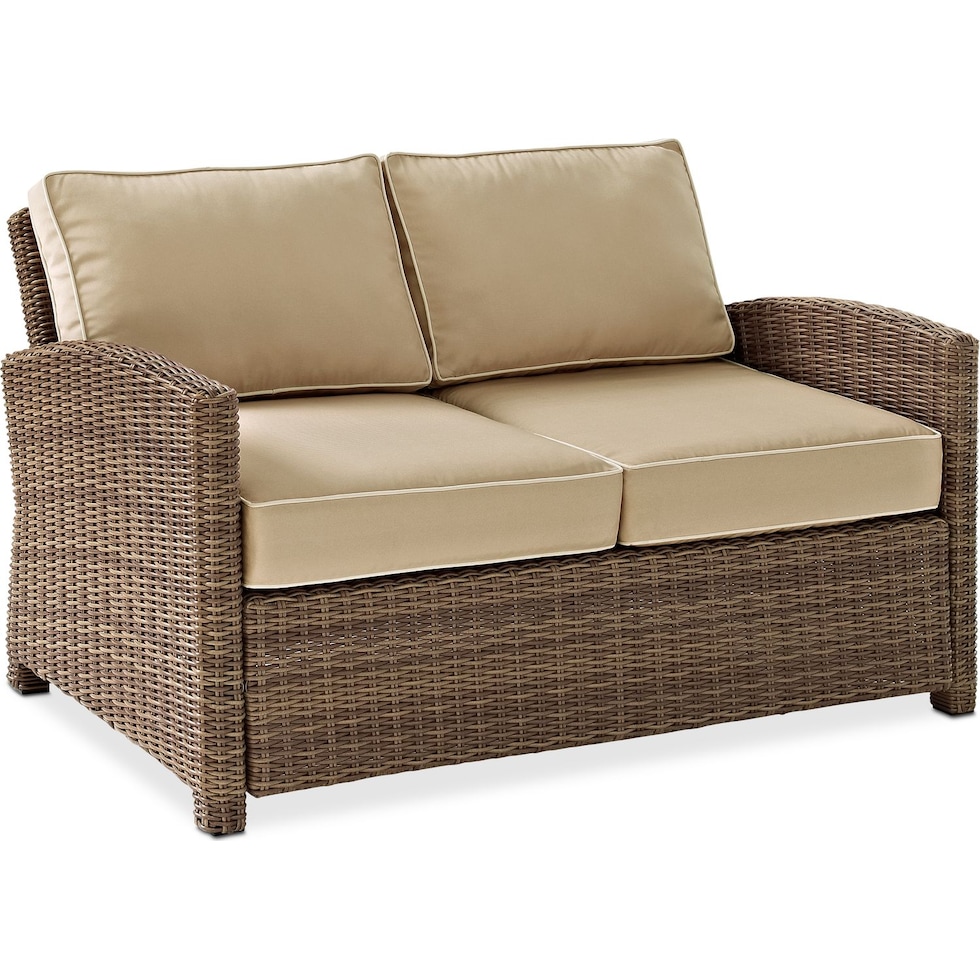 destin light brown outdoor loveseat   