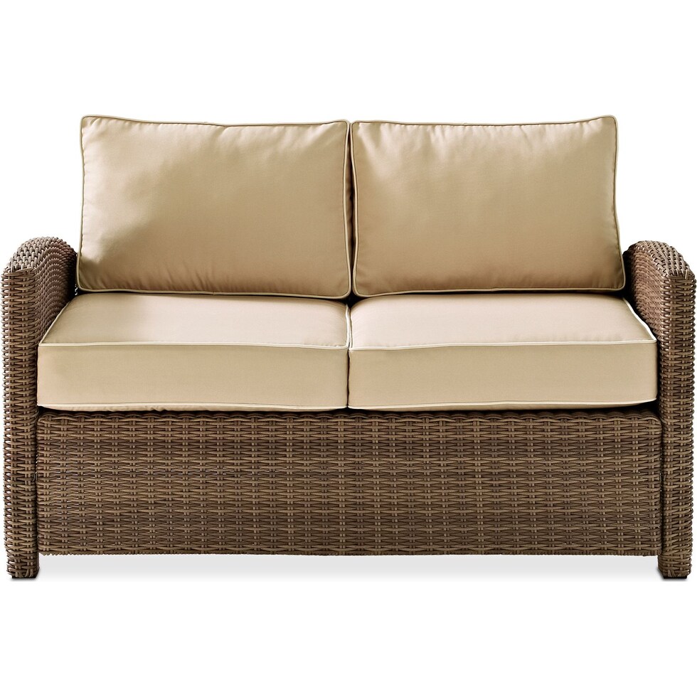 destin light brown outdoor loveseat   