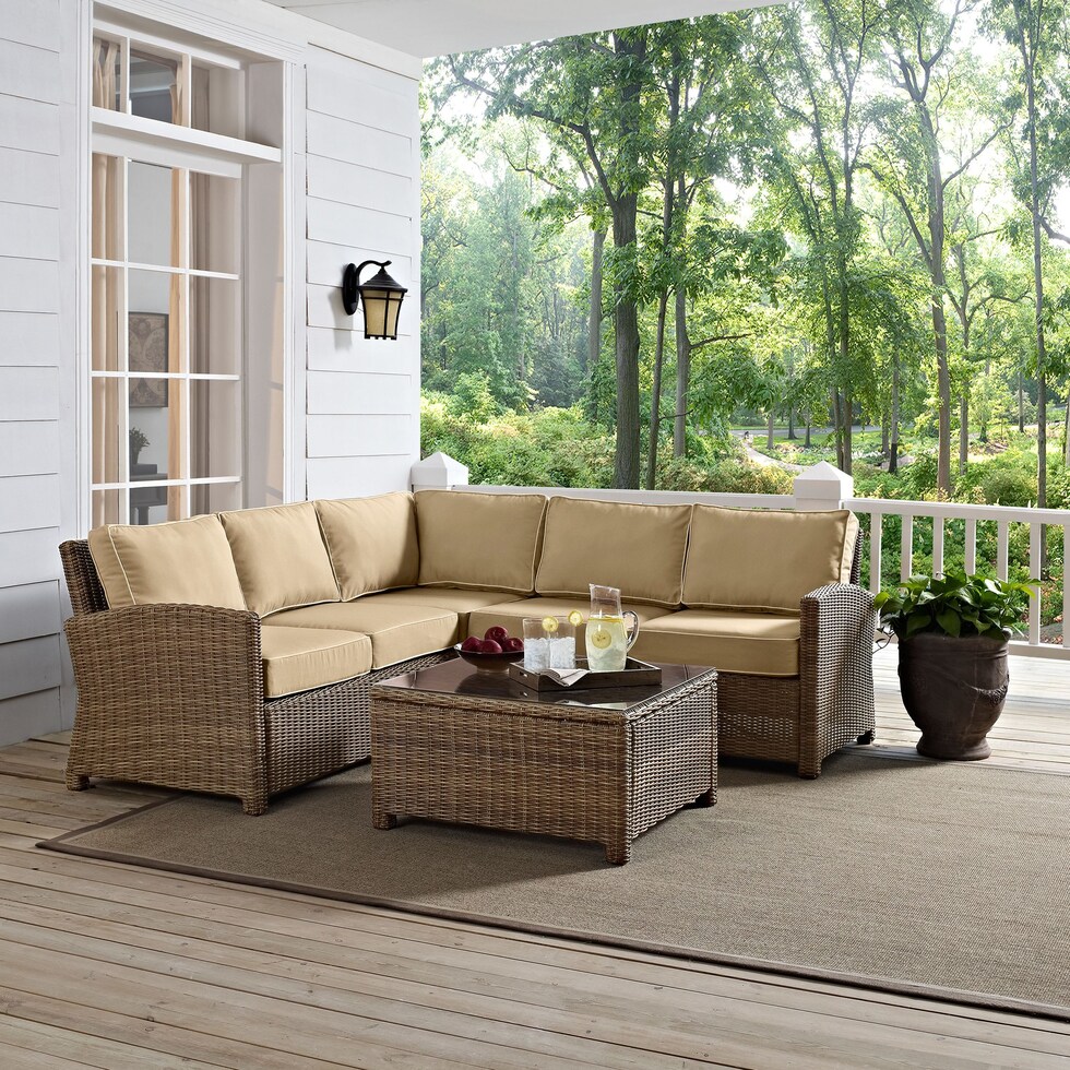 destin light brown outdoor sectional set   