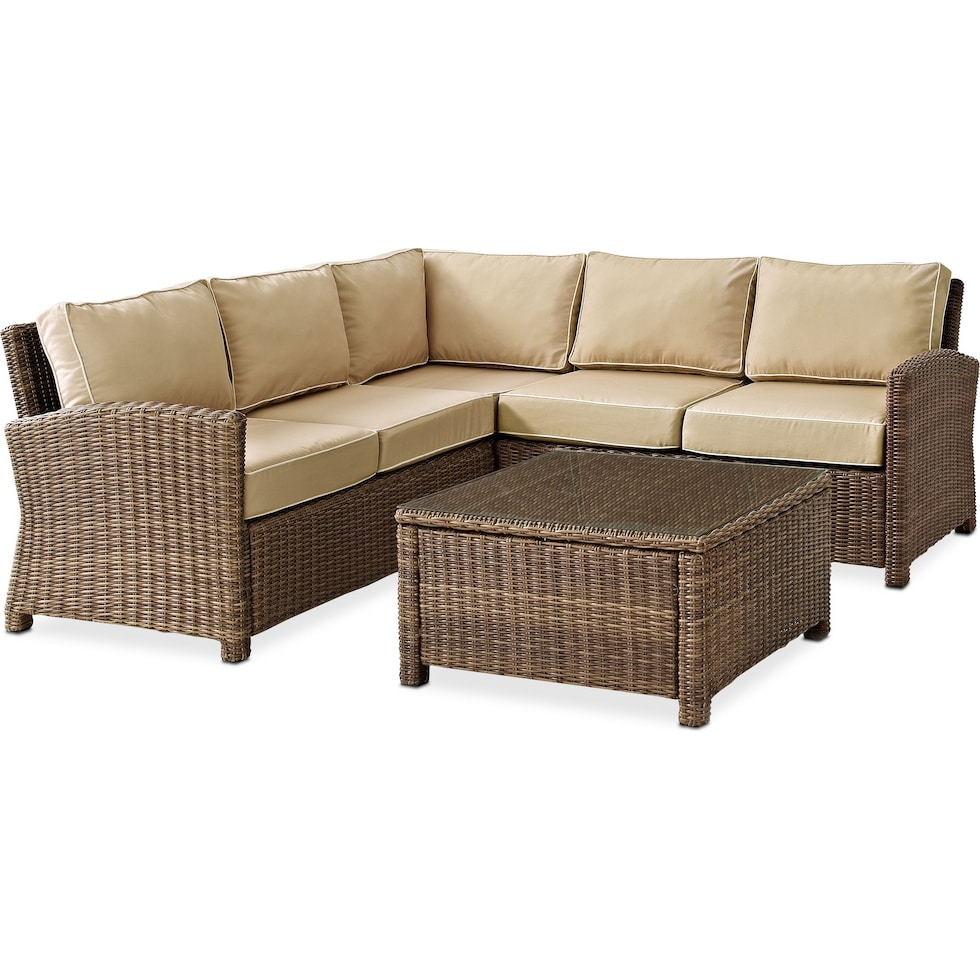 destin light brown outdoor sectional set   