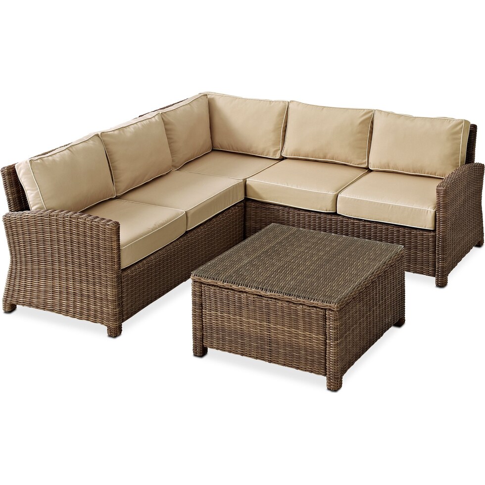 destin light brown outdoor sectional set   