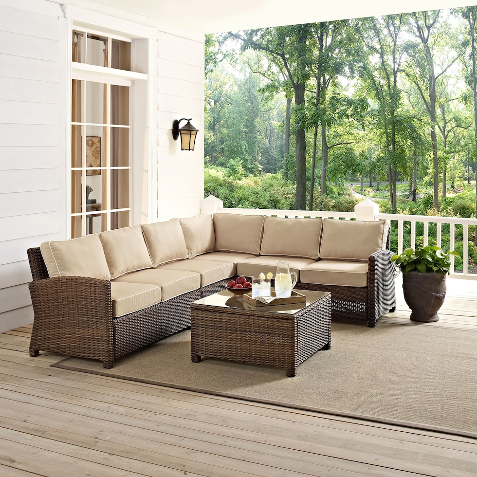 destin light brown outdoor sectional set   