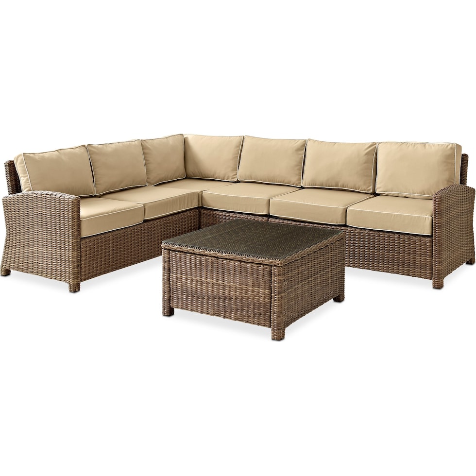 destin light brown outdoor sectional set   