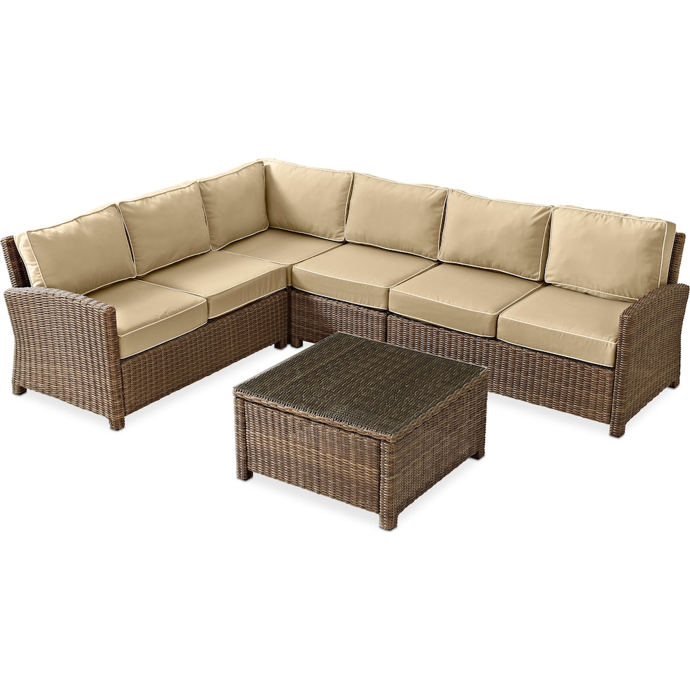 destin light brown outdoor sectional set   