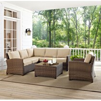 destin light brown outdoor sectional set   