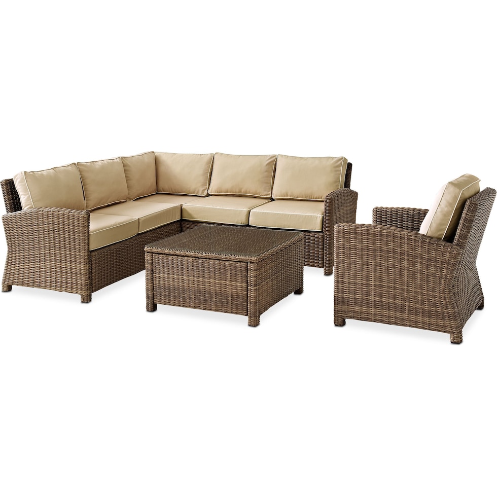 destin light brown outdoor sectional set   