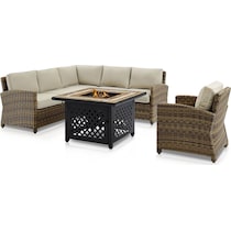 destin light brown outdoor sectional set   