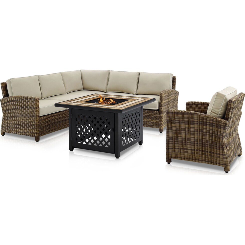 destin light brown outdoor sectional set   