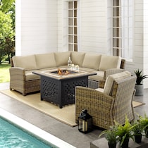 destin light brown outdoor sectional set   