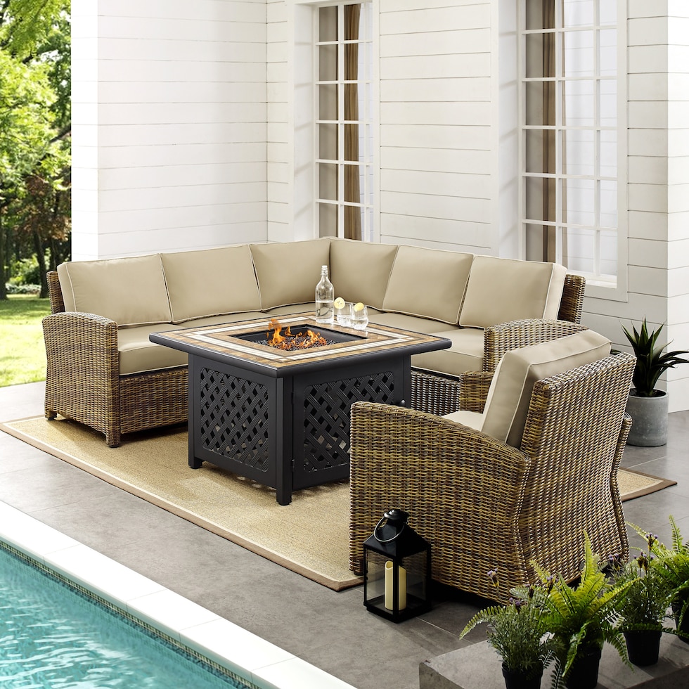 destin light brown outdoor sectional set   