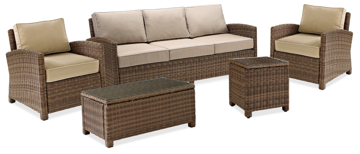 Destin Outdoor Sofa, 2 Chairs, Coffee Table and End Table Set Value