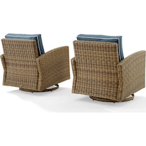destin navy brown outdoor swivel rocker set   
