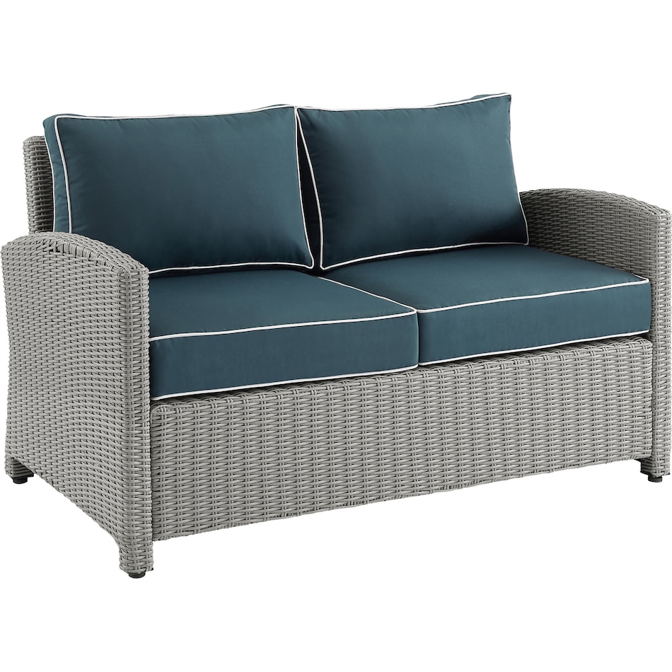 Destin Outdoor Loveseat Navy/Gray Value City Furniture