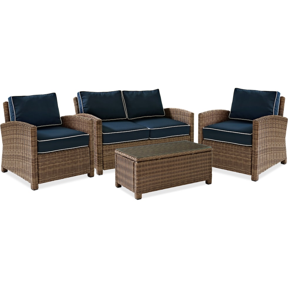 destin navy outdoor loveseat set   