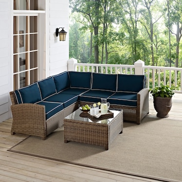 Destin 3-Piece Outdoor Sectional and Coffee Table Set