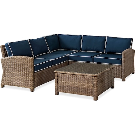 Destin 3-Piece Outdoor Sectional and Coffee Table Set
