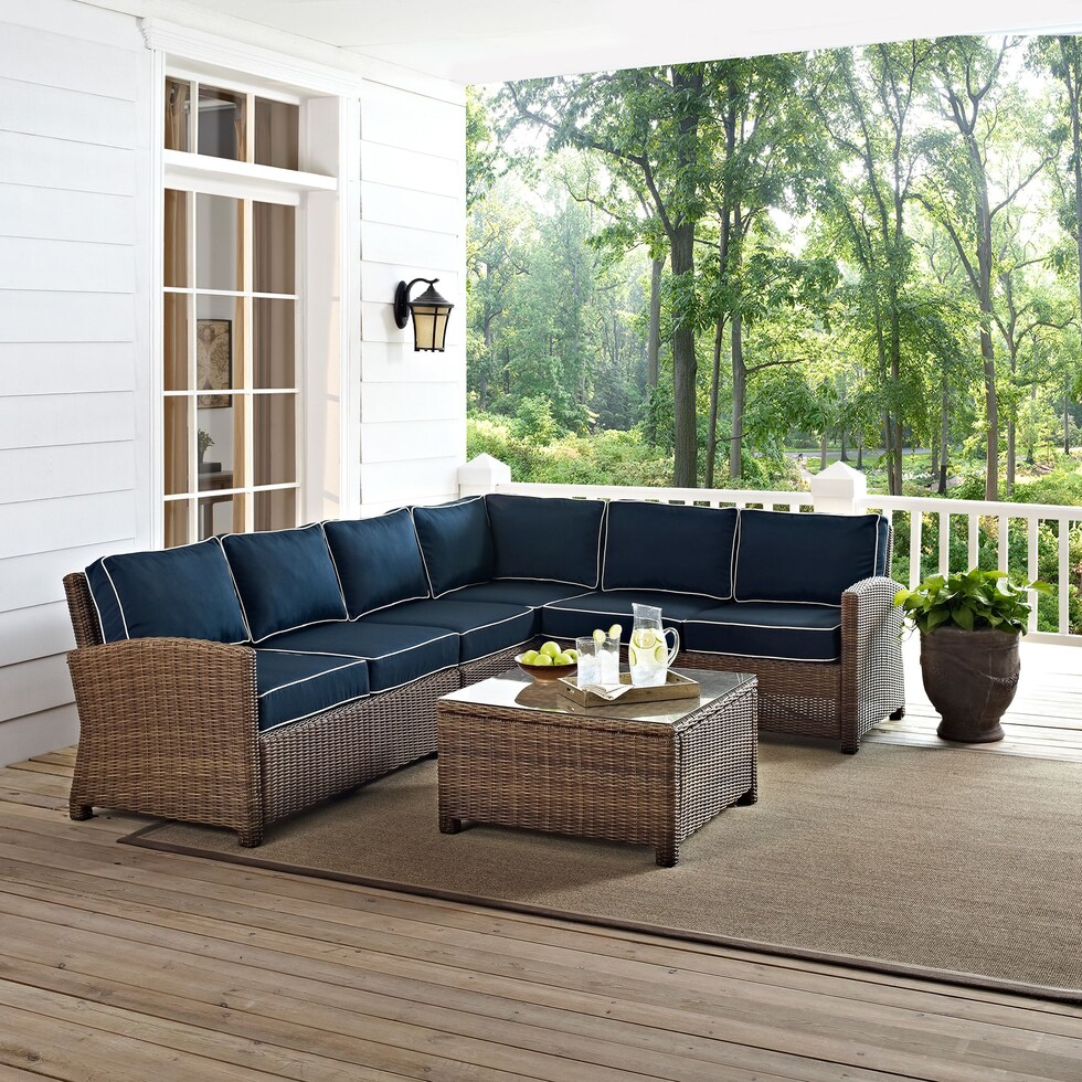 destin navy outdoor sectional set   