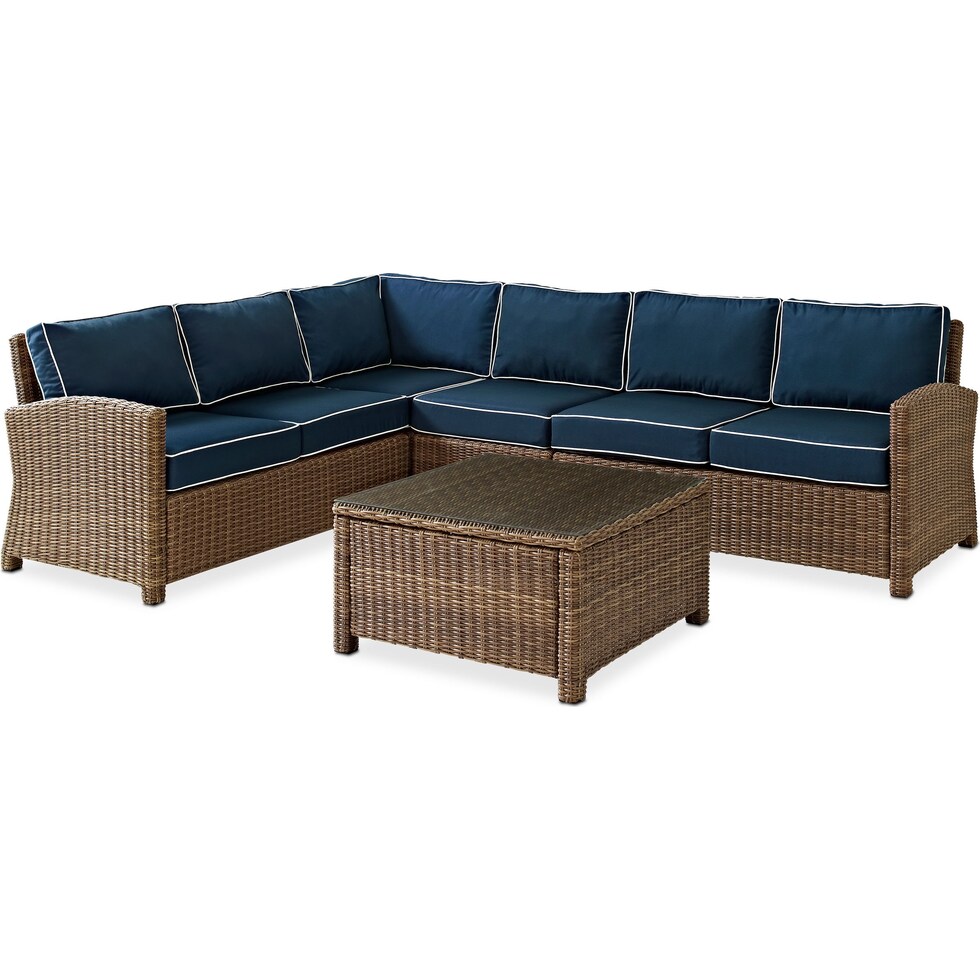 destin navy outdoor sectional set   