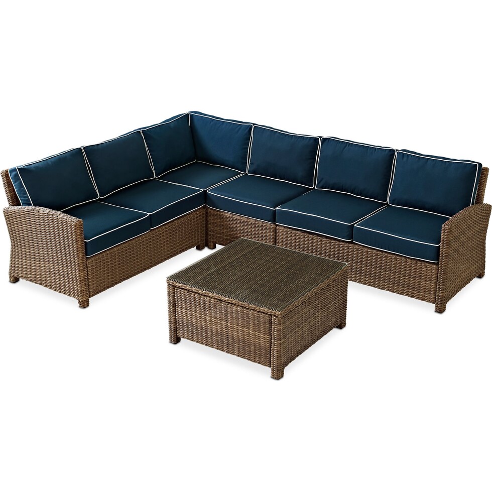 destin navy outdoor sectional set   