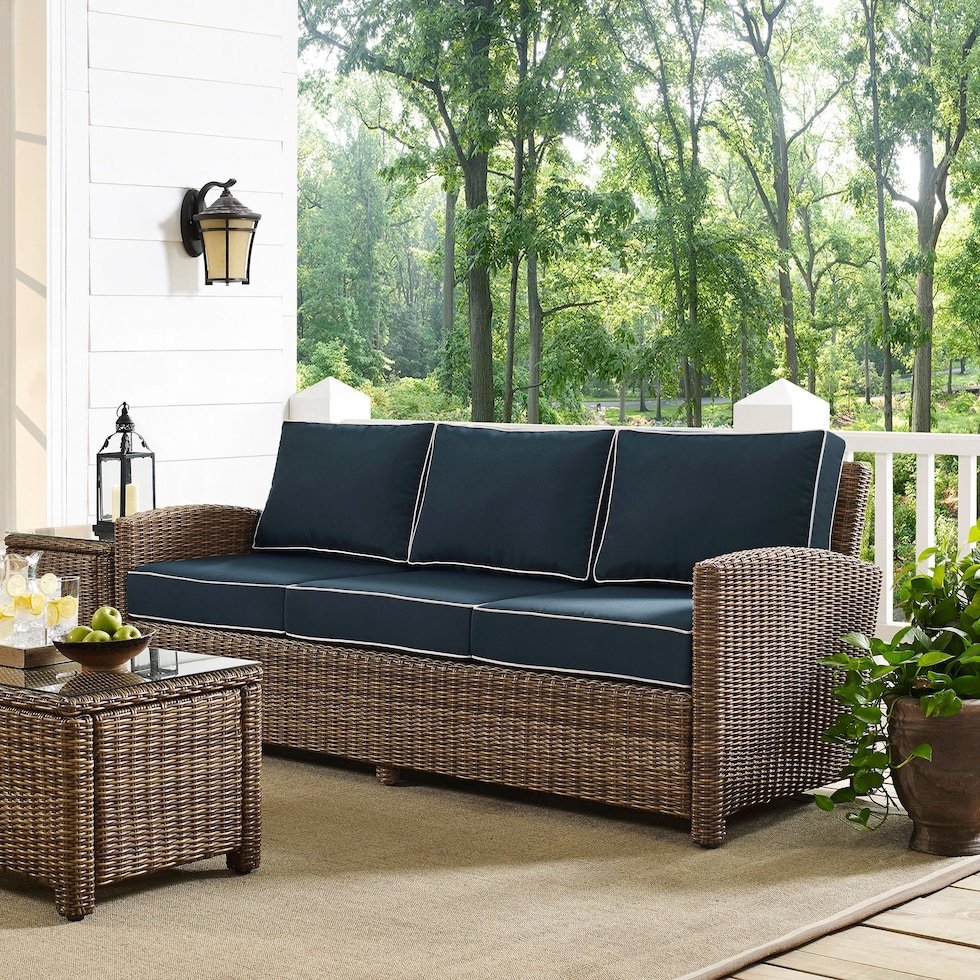 destin navy outdoor sofa   
