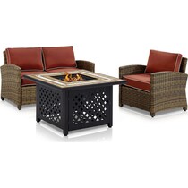 destin red outdoor loveseat set   