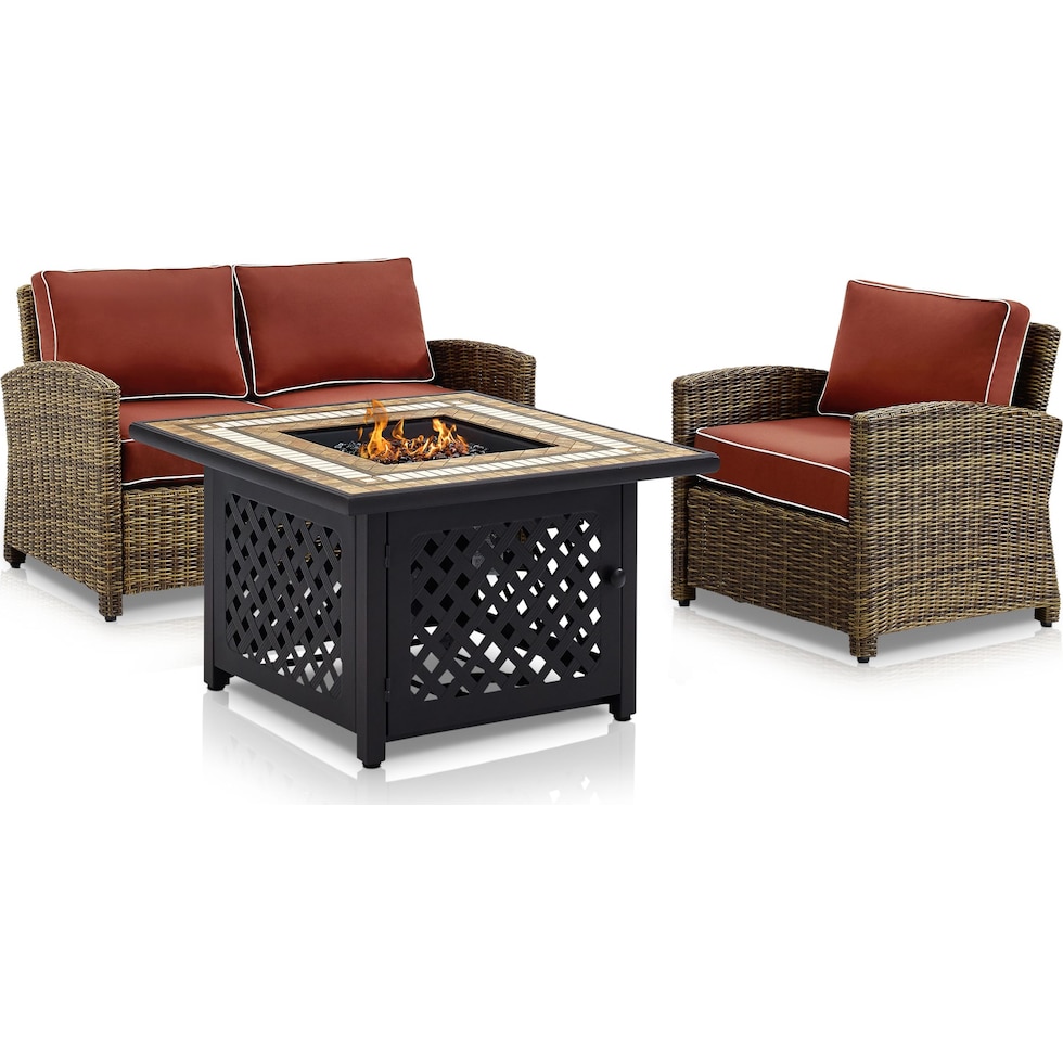 destin red outdoor loveseat set   