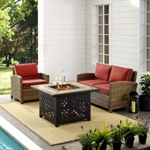 destin red outdoor loveseat set   