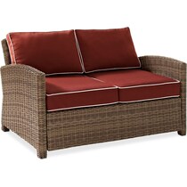 destin red outdoor loveseat set   