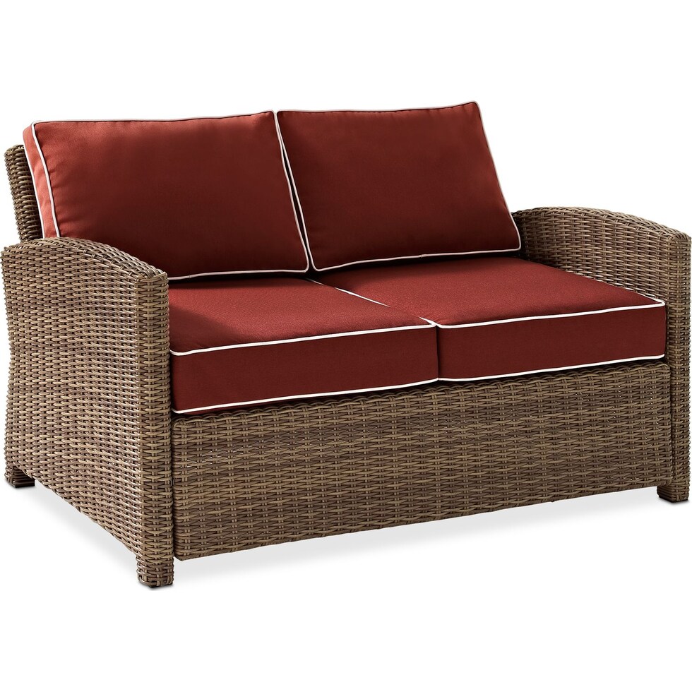 destin red outdoor loveseat set   