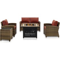 destin red outdoor loveseat set   