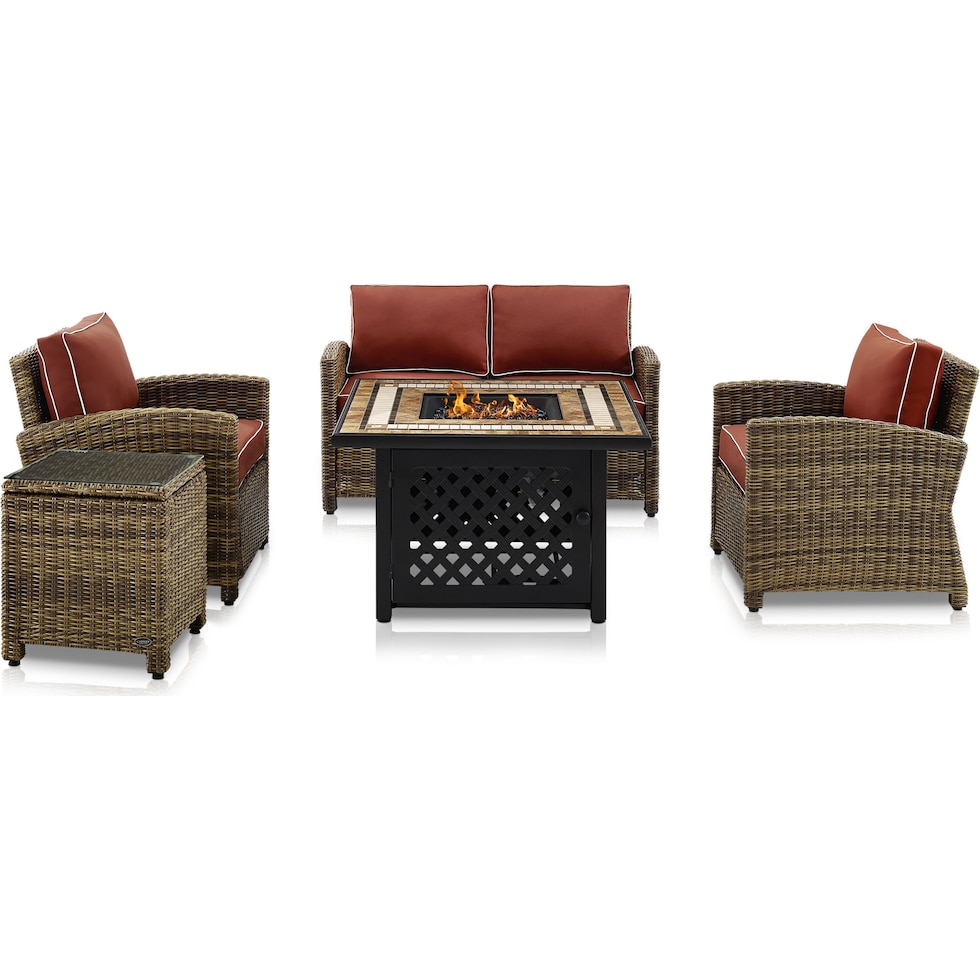 destin red outdoor loveseat set   